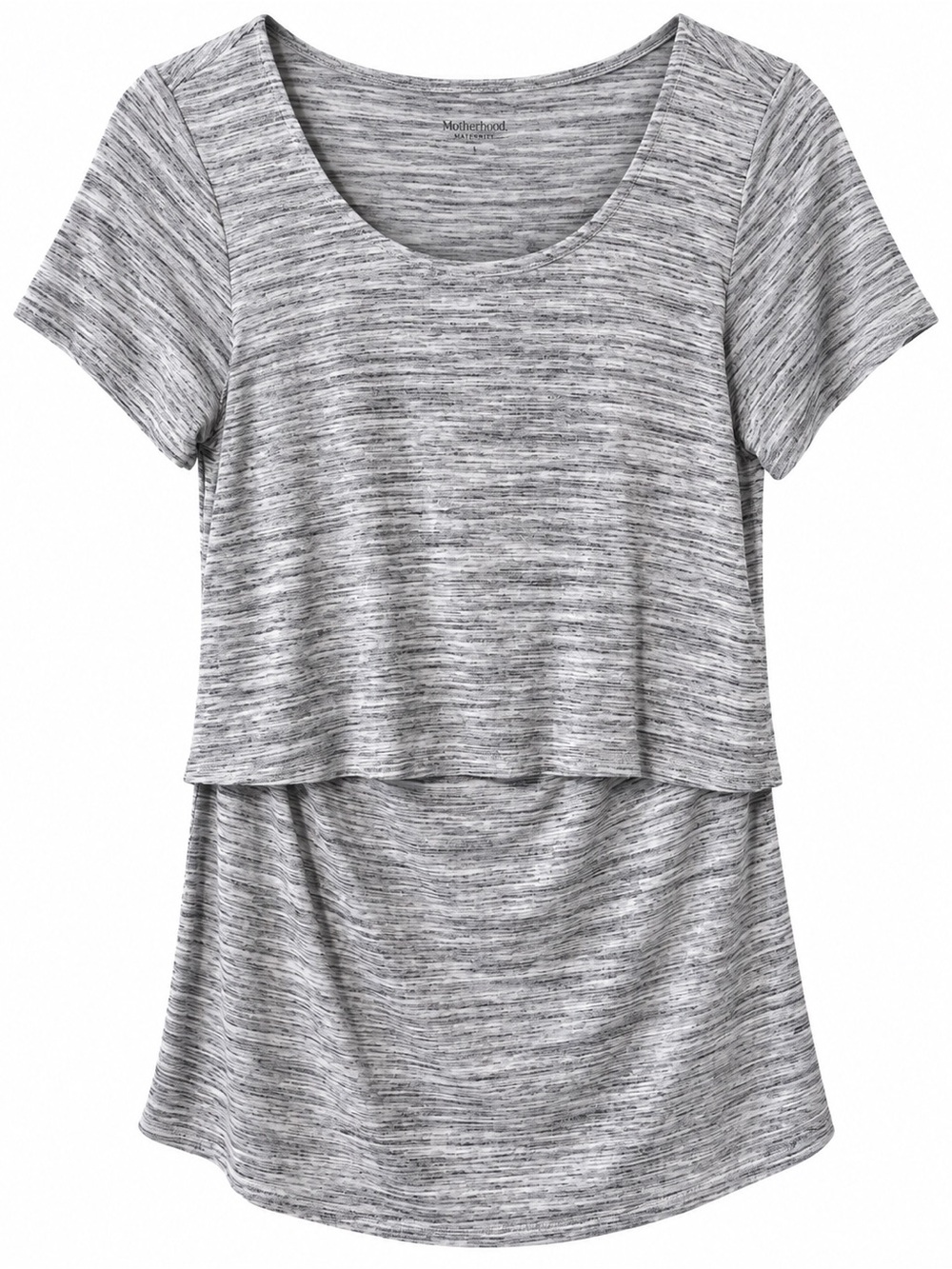 Motherhood Maternity Heather Gray Layered Nursing Tee